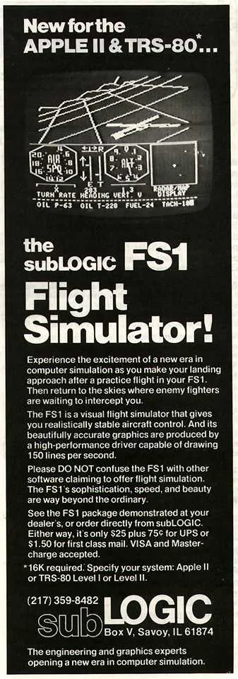 [究级考古][求转区]MSFS的老祖宗-subLOGIC Flight Simulator